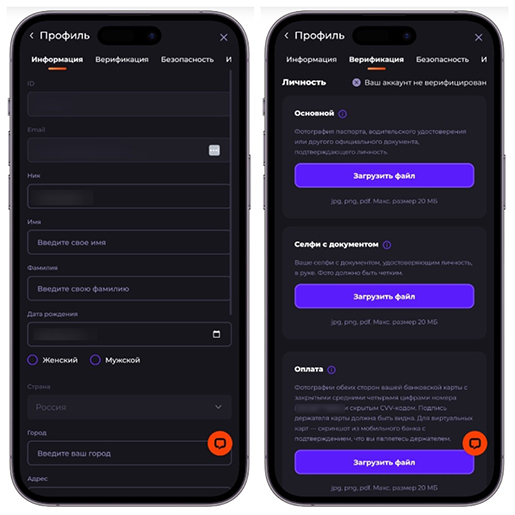 Раздел верификации